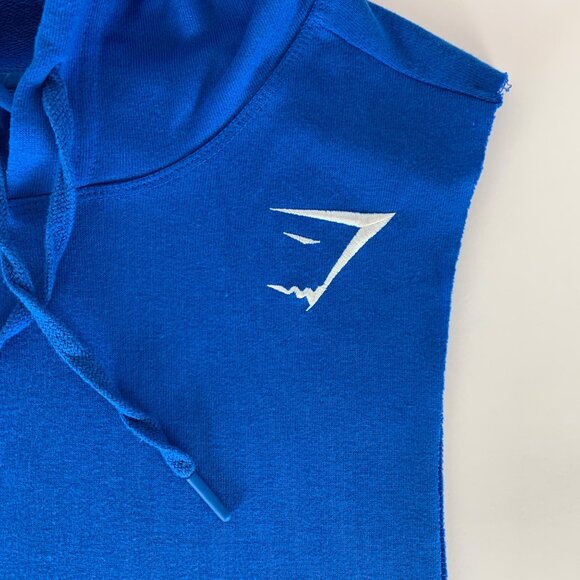 Gymshark Blue Sleeveless Workout Pullover Hoodie Mens Large - Picture 2 of 5